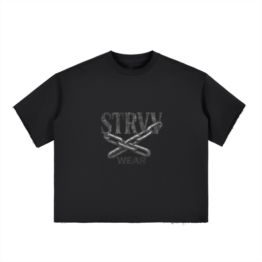Boxy Half - Sleeve Raw - Edge T-Shirt - STRYV Wear