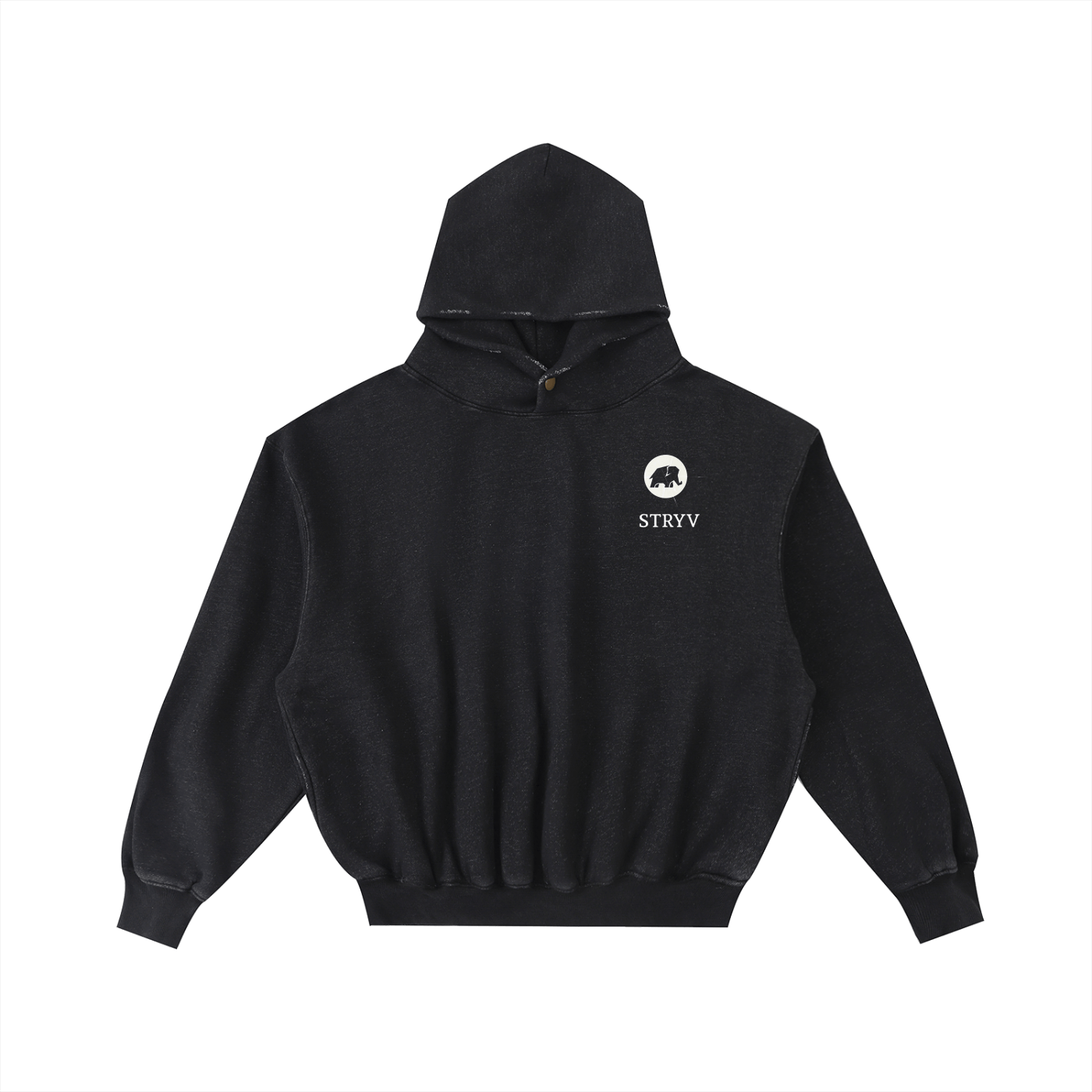 Frayed Enzyme Washed Fleece Hoodie