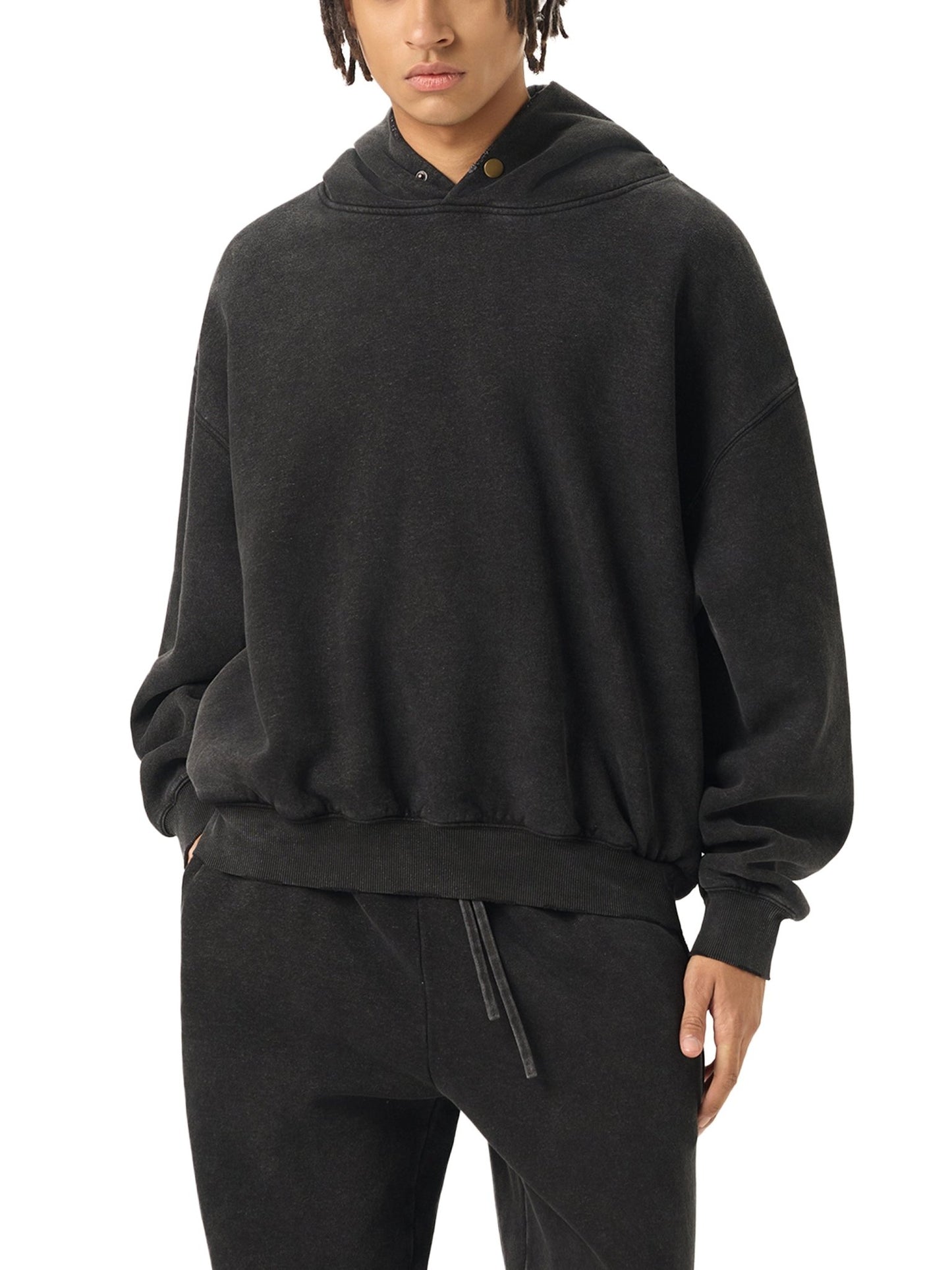 Frayed Enzyme Washed Fleece Hoodie - STRYV Wear
