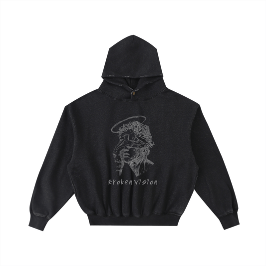 Frayed Enzyme Washed Fleece Hoodie - STRYV Wear