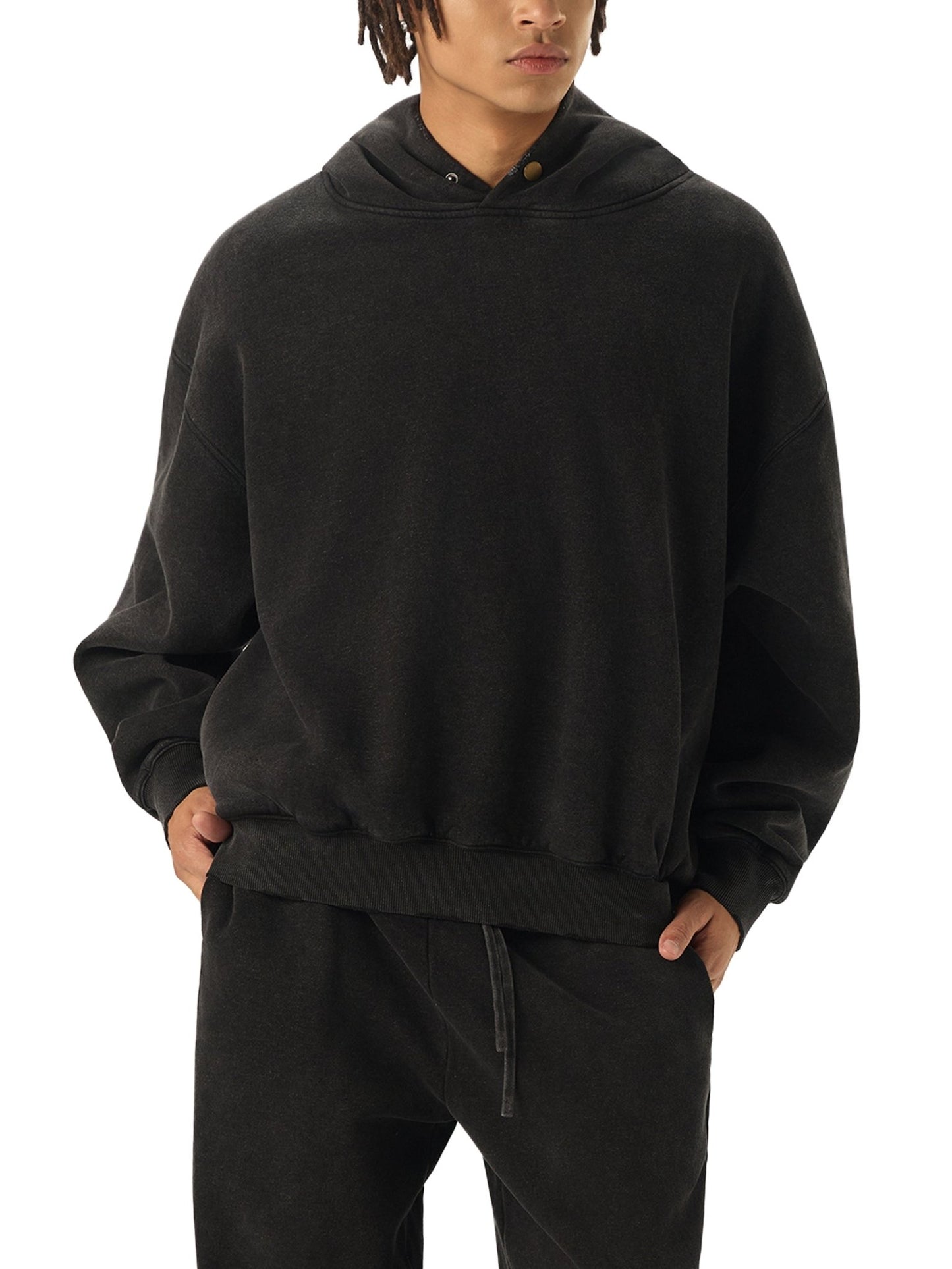 Frayed Enzyme Washed Fleece Hoodie - STRYV Wear