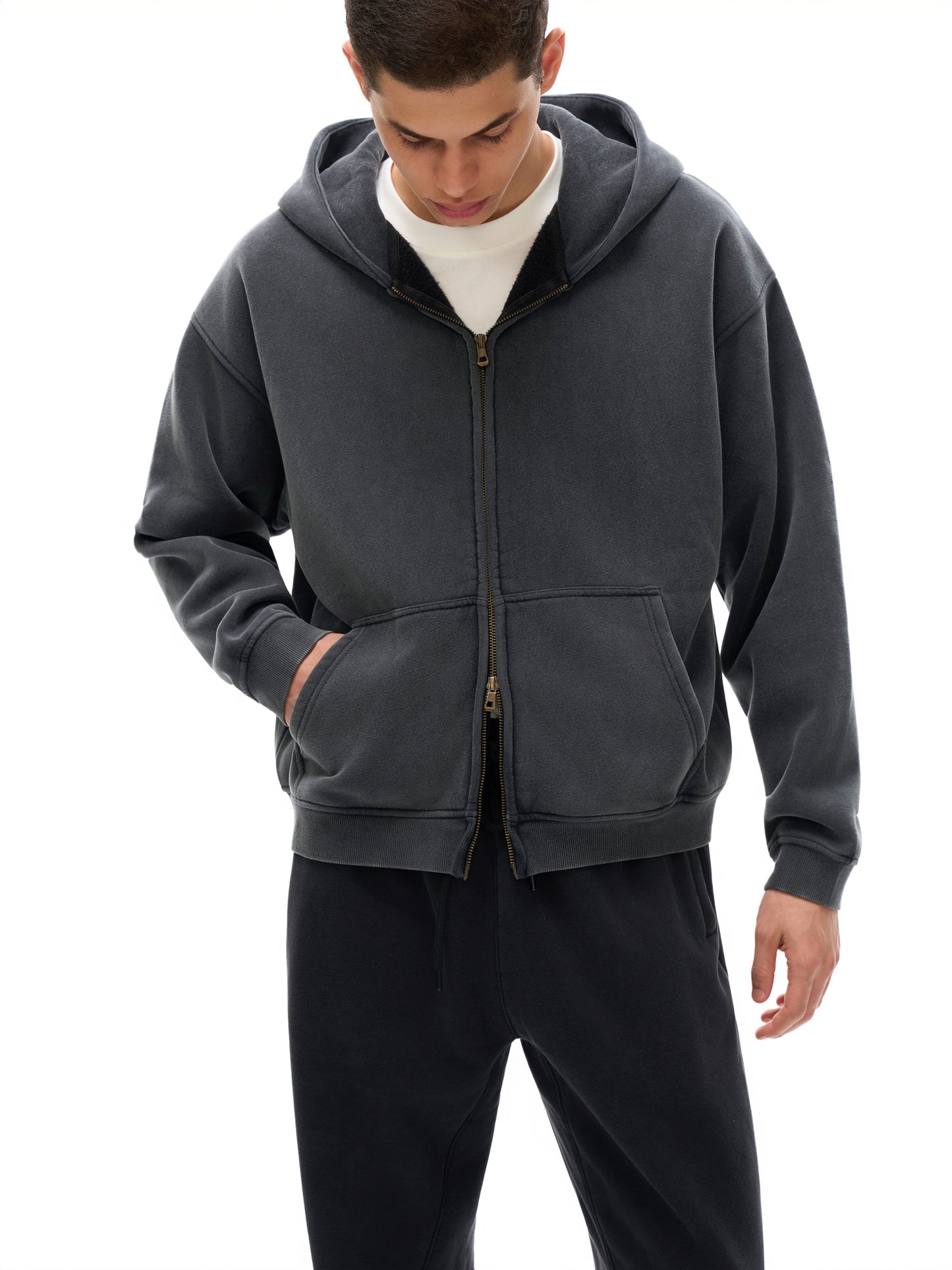 Zip-Through Boxy Fleece Hoodie - STRYV Wear