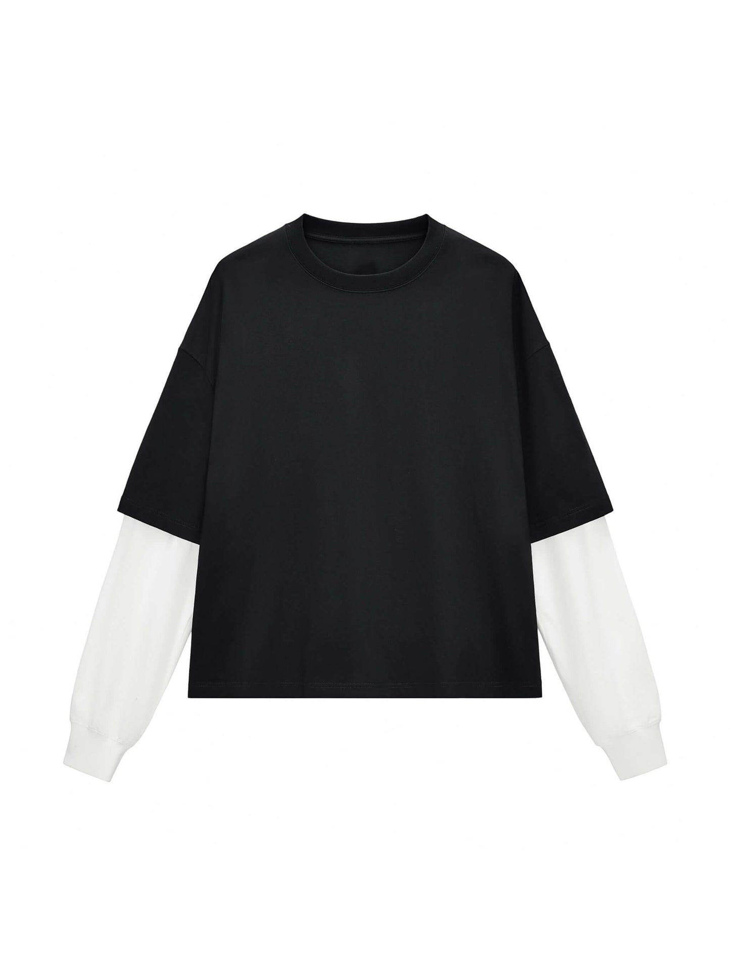 Contrast Sleeve Cotton T-Shirt | Unisex Loose Fit