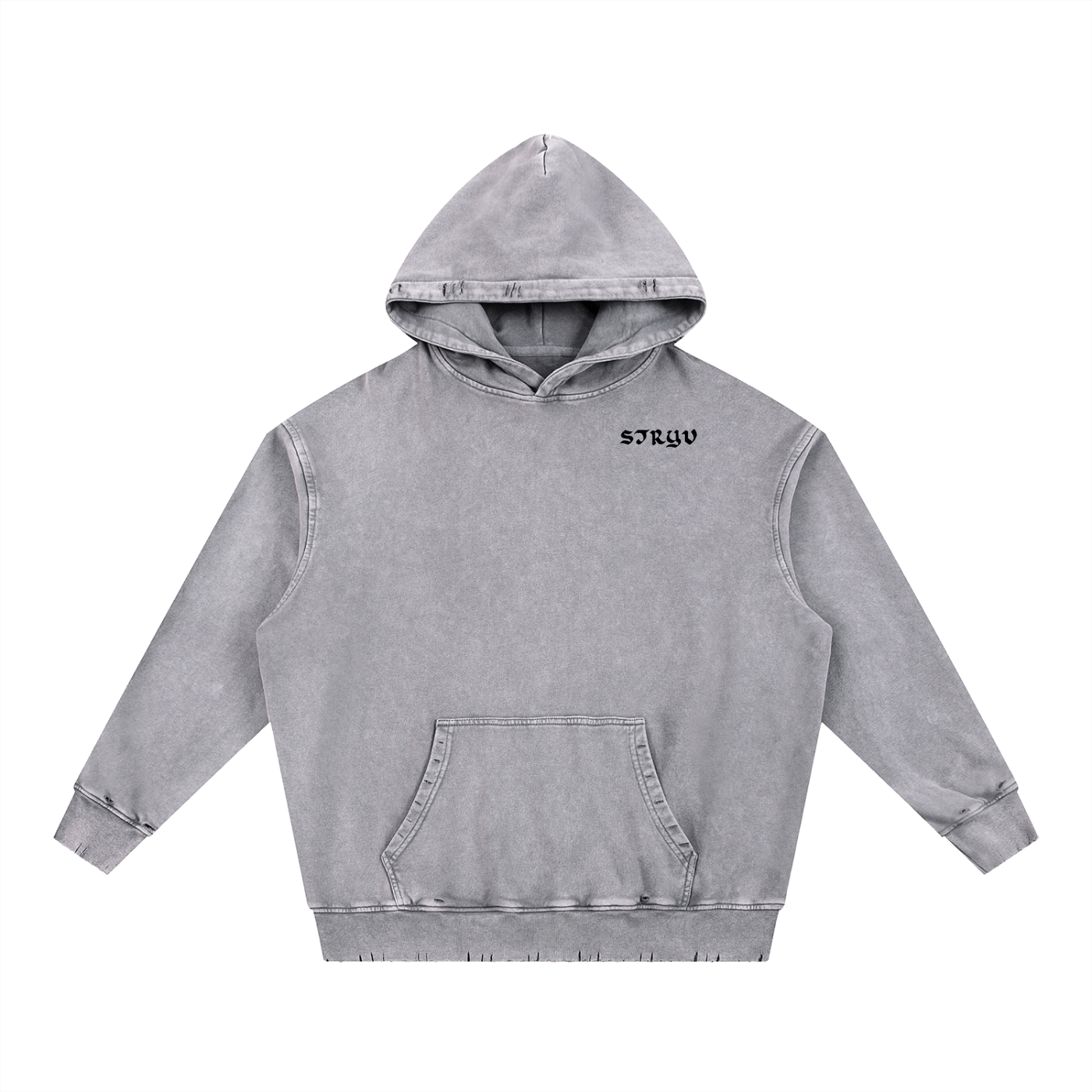 Snow Wash Hand - Frayed Heavyweight Hoodie - STRYV Wear