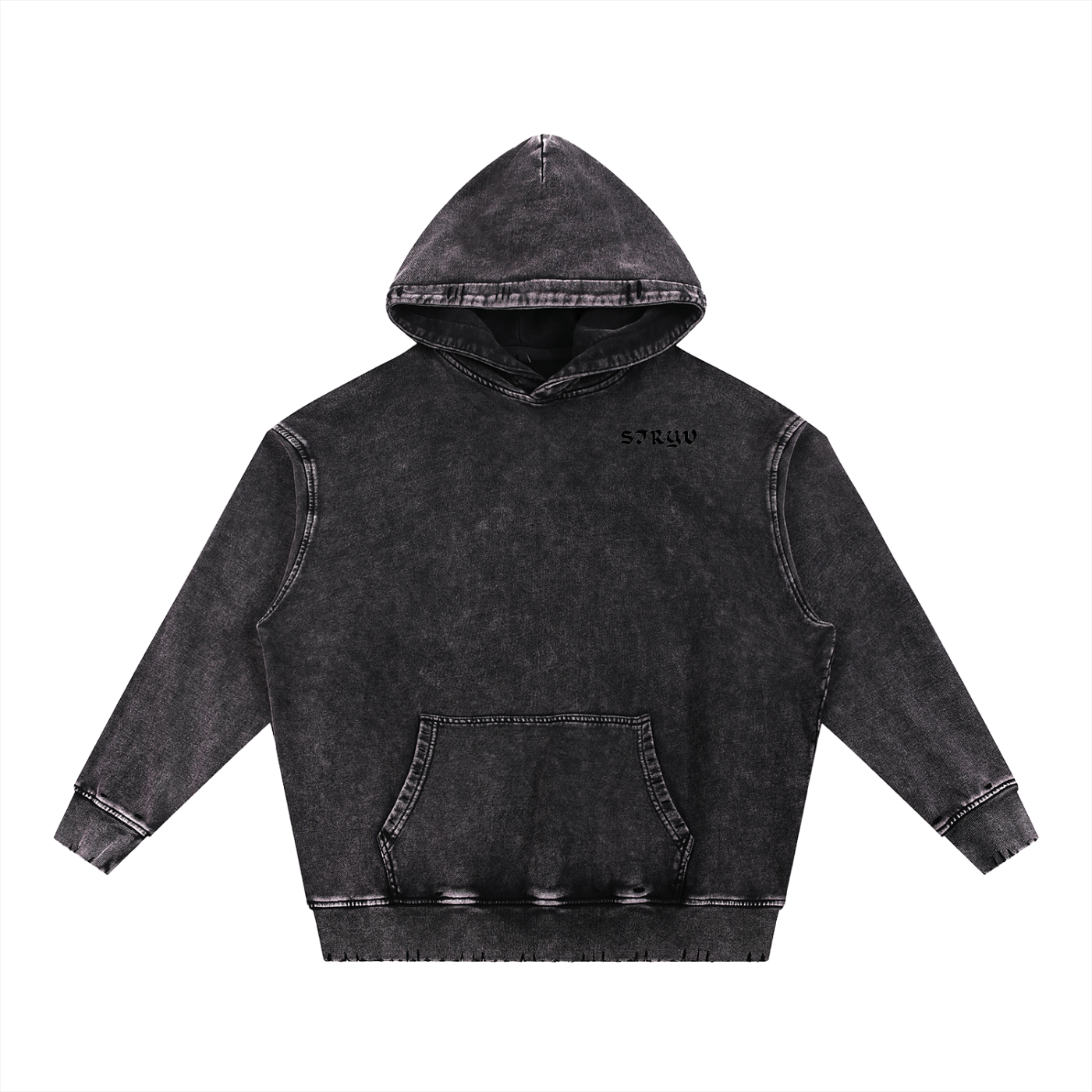 Snow Wash Hand - Frayed Heavyweight Hoodie - STRYV Wear