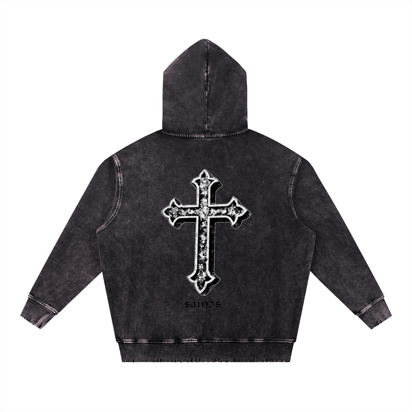 Snow Wash Hand - Frayed Heavyweight Hoodie - STRYV Wear