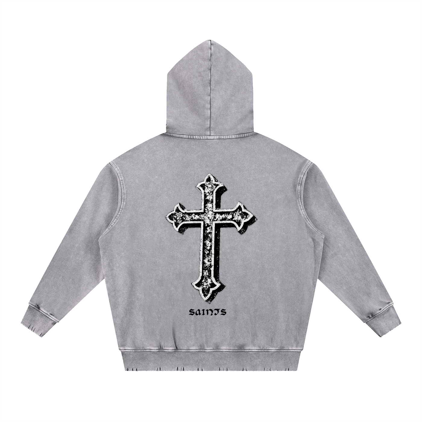 Snow Wash Hand - Frayed Heavyweight Hoodie - STRYV Wear