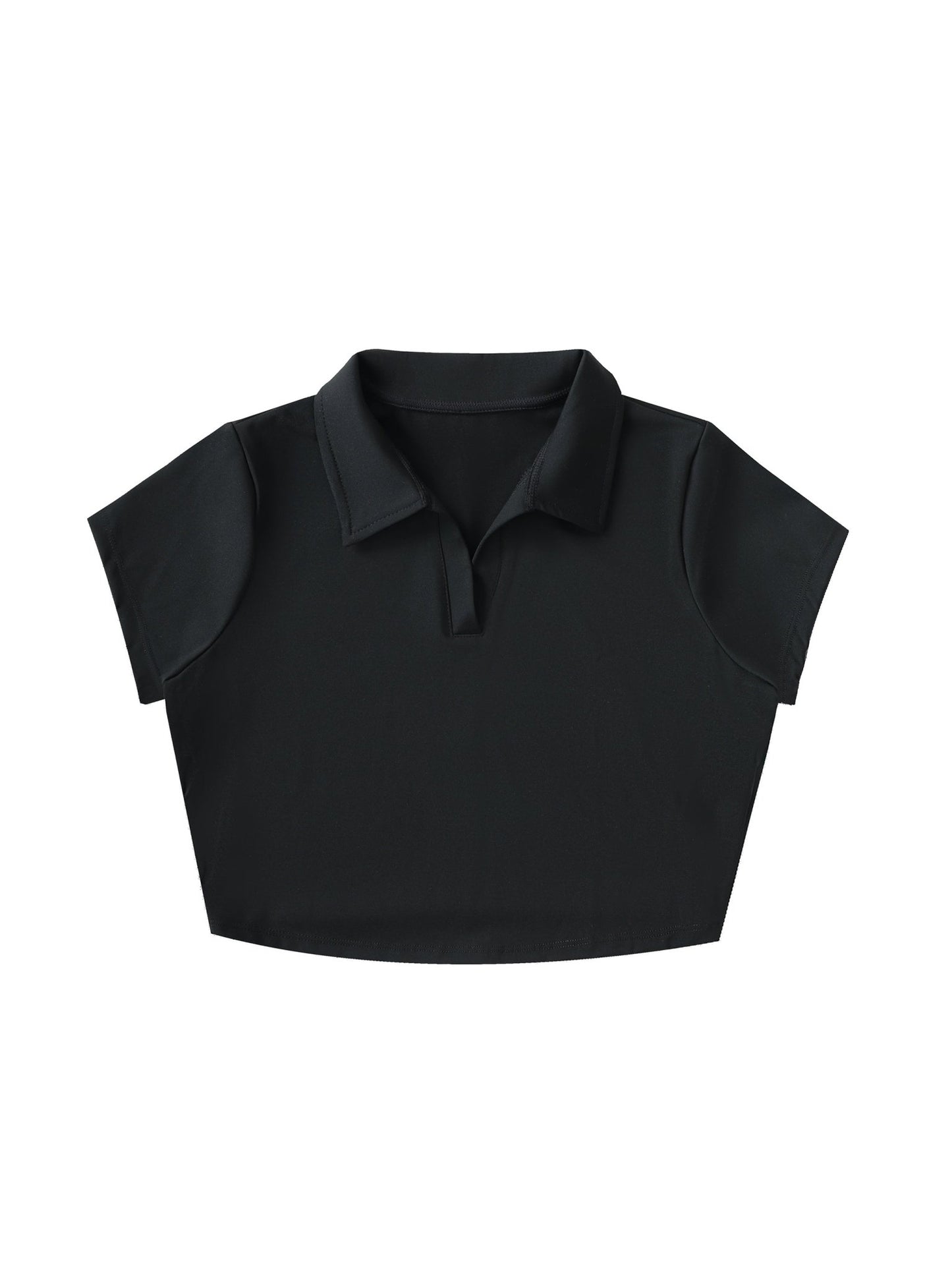 V - Neck Lapel Crop Top - STRYV Wear