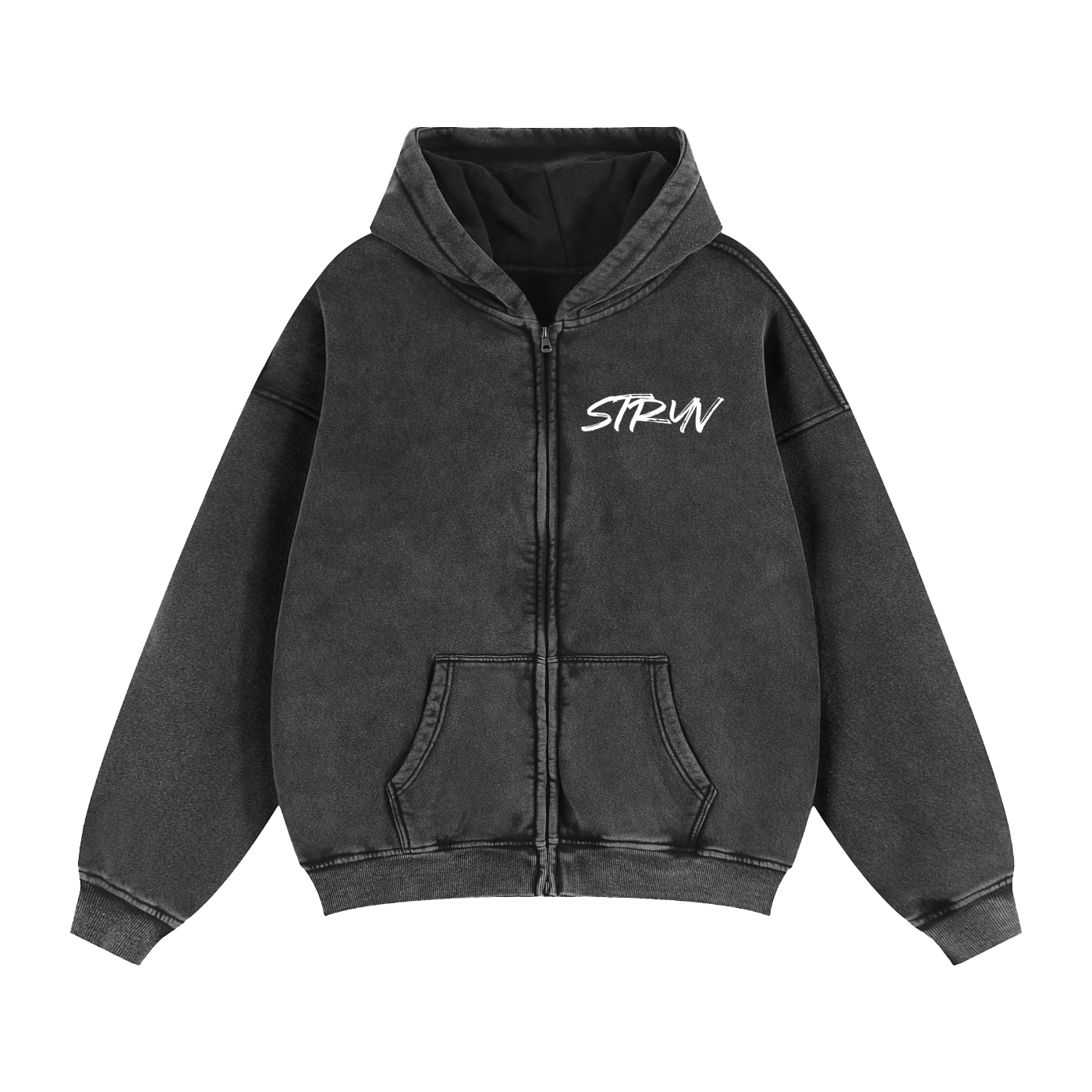Zip - Through Boxy Fleece Hoodie - STRYV Wear