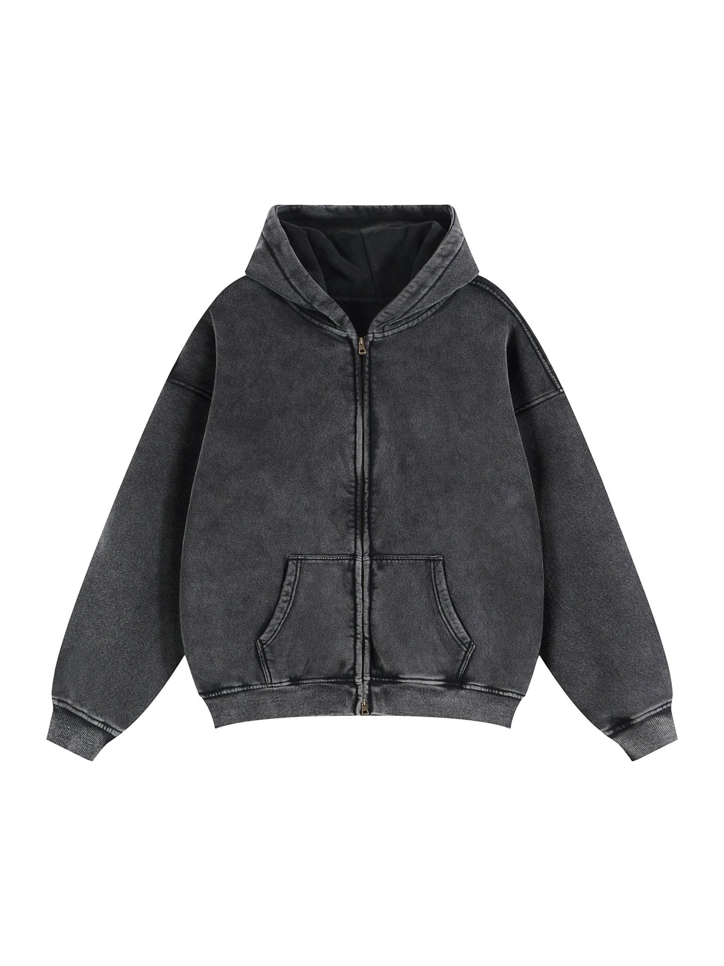 Zip - Through Boxy Fleece Hoodie - STRYV Wear