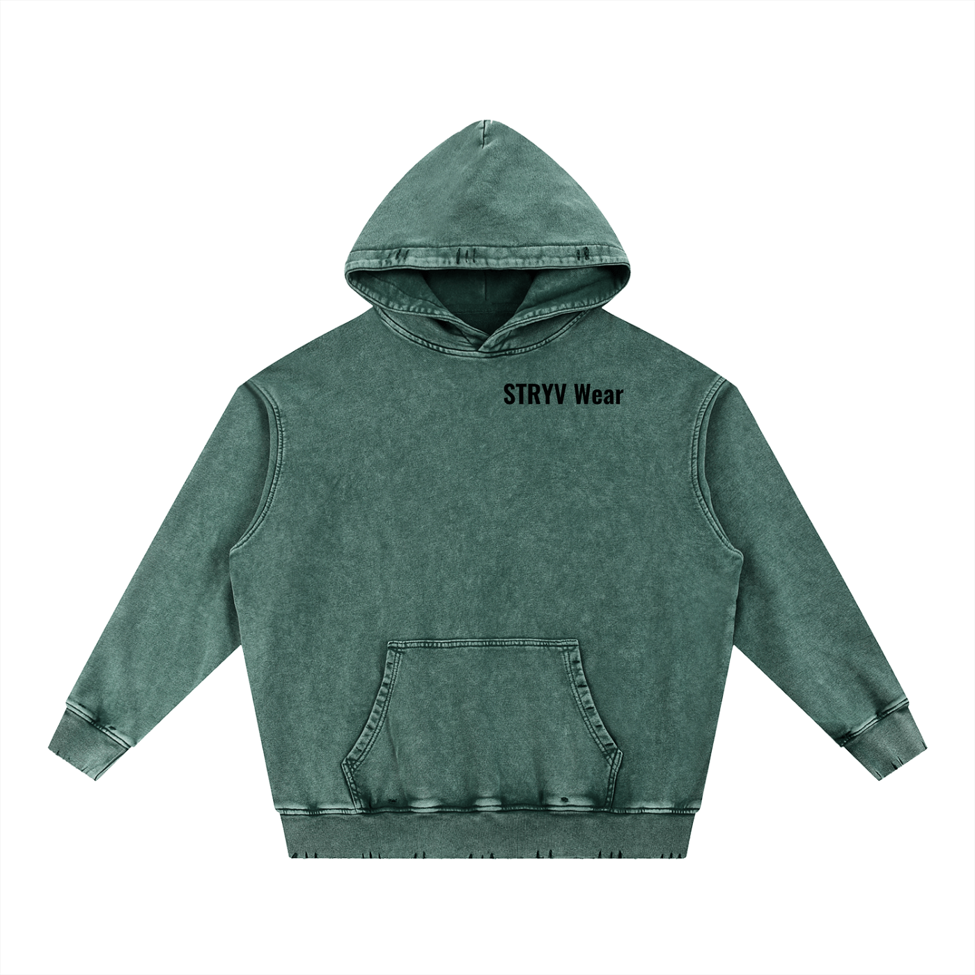 Snow Wash Hand-Frayed Heavyweight  Hoodie - STRYV Wear
