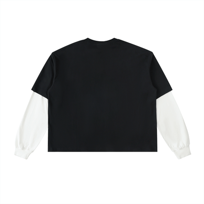 Contrast Sleeve Cotton T-Shirt | Unisex Loose Fit
