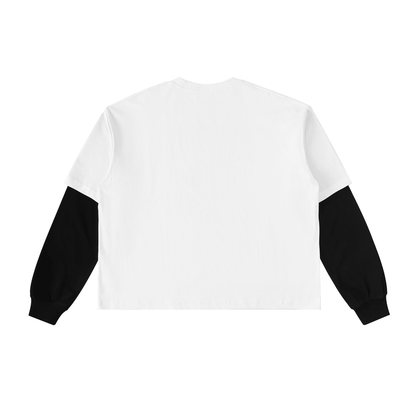 Contrast Sleeve Cotton T-Shirt | Unisex Loose Fit