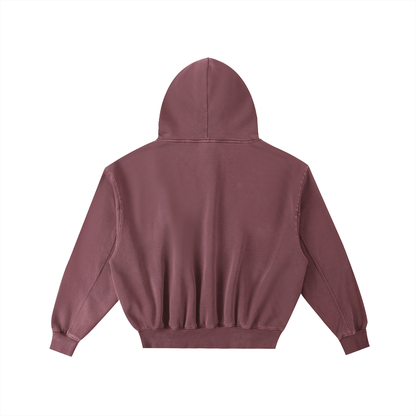 Frayed Enzyme Washed Fleece Hoodie