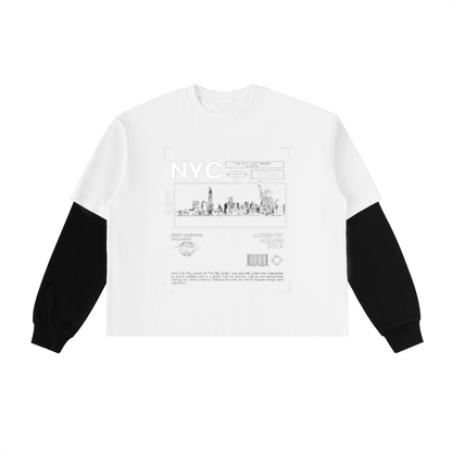 Contrast Sleeve Cotton T-Shirt | Unisex Loose Fit