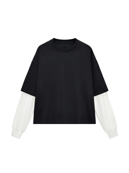 Contrast Sleeve Cotton T-Shirt | Unisex Loose Fit - STRYV Wear