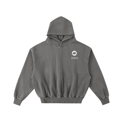Frayed Enzyme Washed Fleece Hoodie