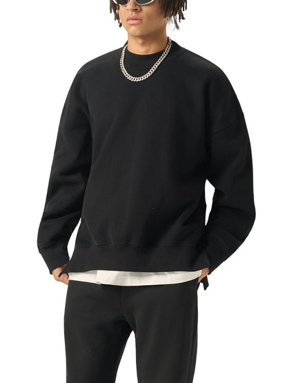 Fleece Side Slit Crewneck Sweatshirt - STRYV Wear