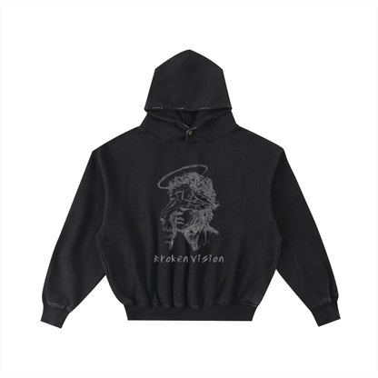 Frayed Enzyme Washed Fleece Hoodie - STRYV Wear