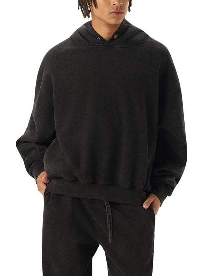 Frayed Enzyme Washed Fleece Hoodie - STRYV Wear