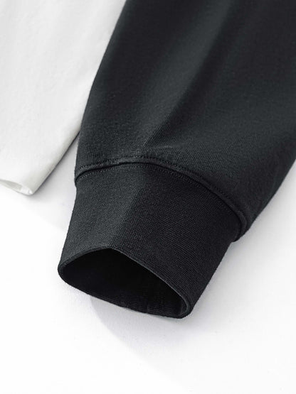 Contrast Sleeve Cotton T-Shirt | Unisex Loose Fit