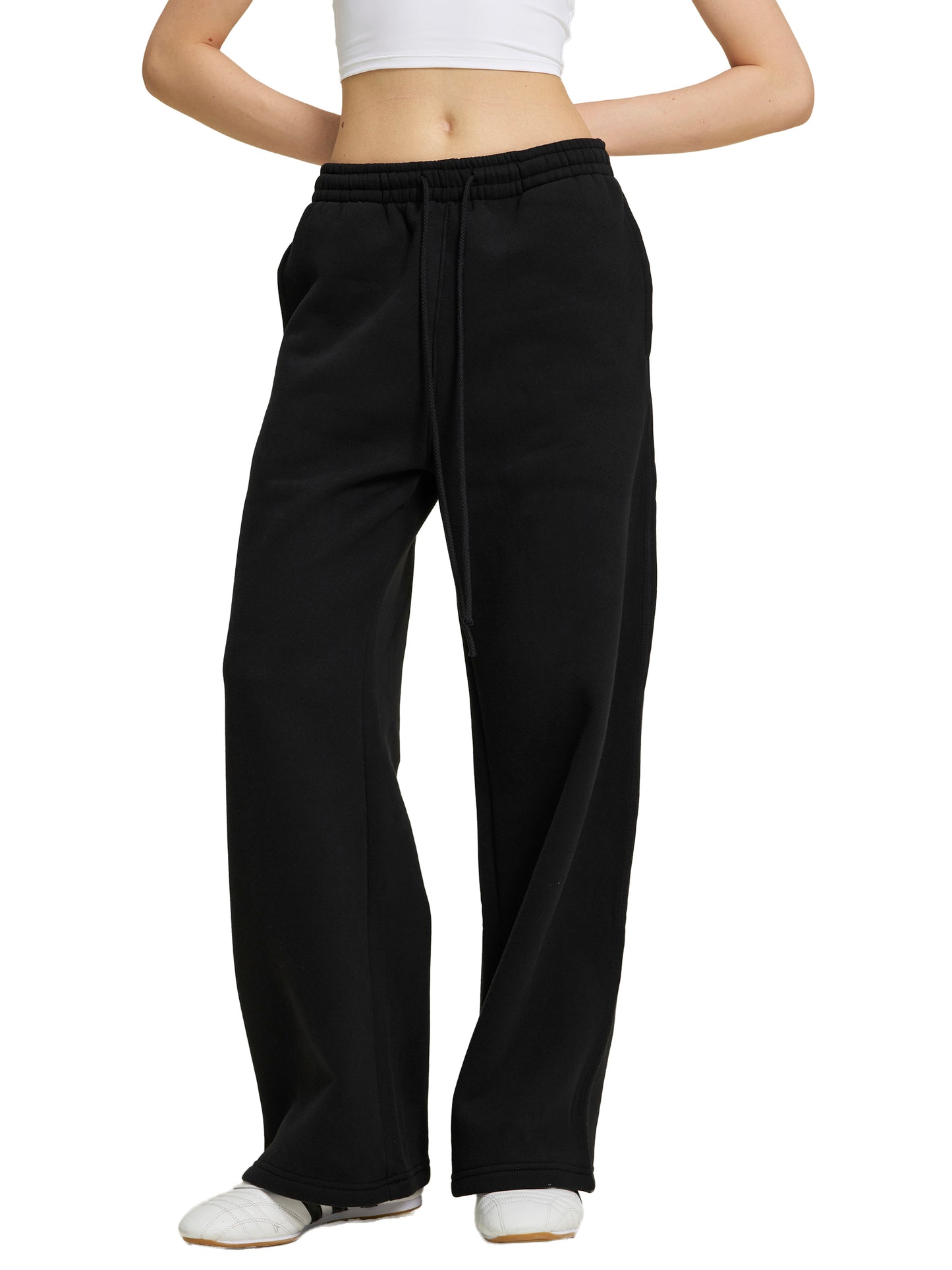 Fleeced Straight-Leg Sweatpants