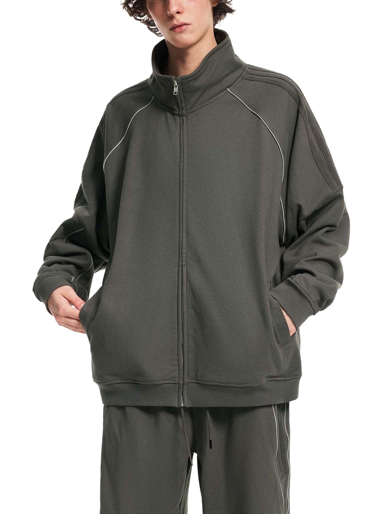 Reflection Striped Raglan Sleeve Jacket - STRYV Wear