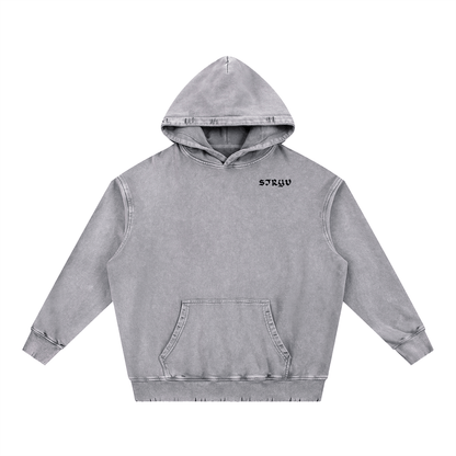 Snow Wash Hand - Frayed Heavyweight Hoodie - STRYV Wear