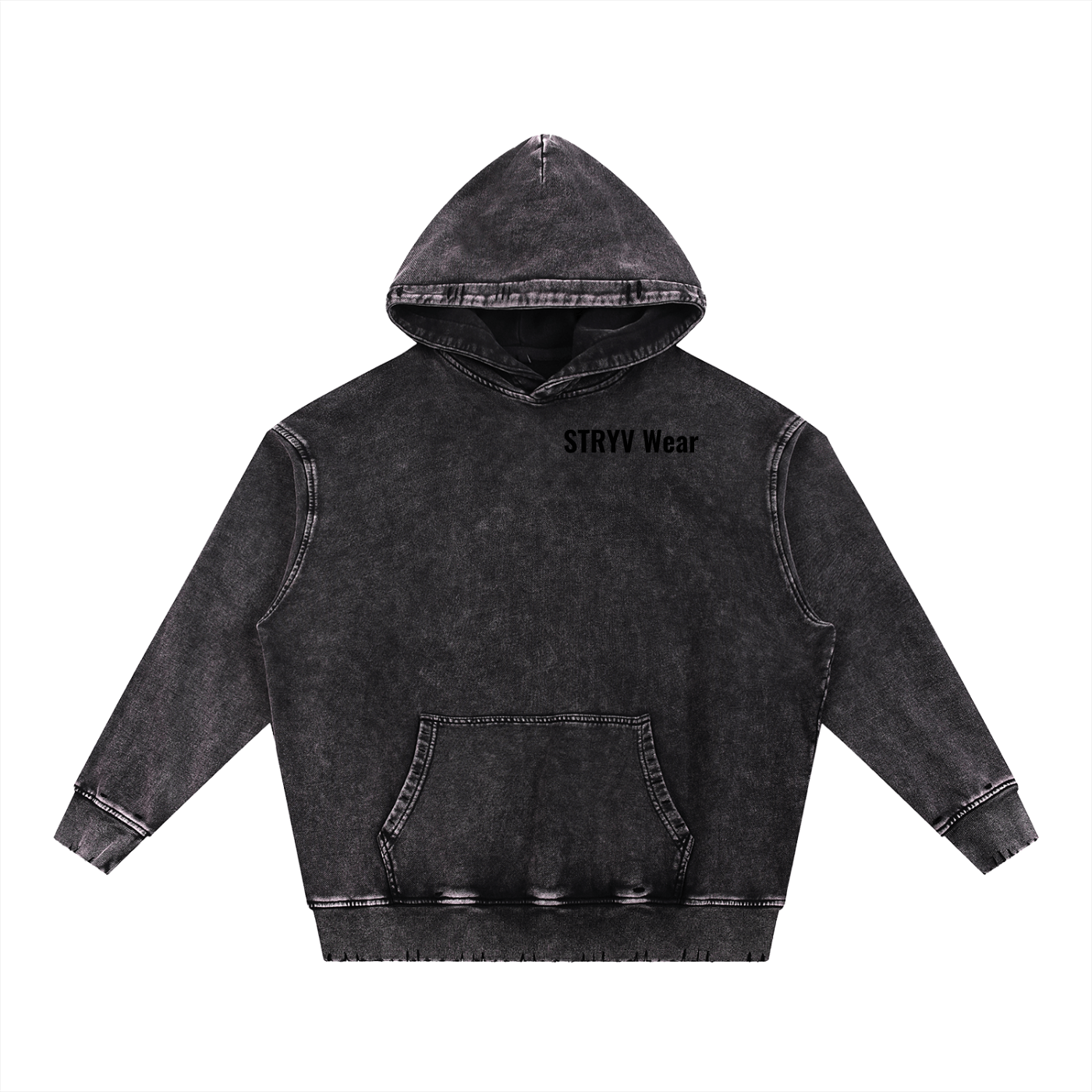 Snow Wash Hand - Frayed Heavyweight Hoodie - STRYV Wear