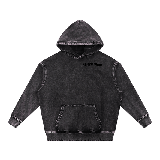 Snow Wash Hand - Frayed Heavyweight Hoodie - STRYV Wear