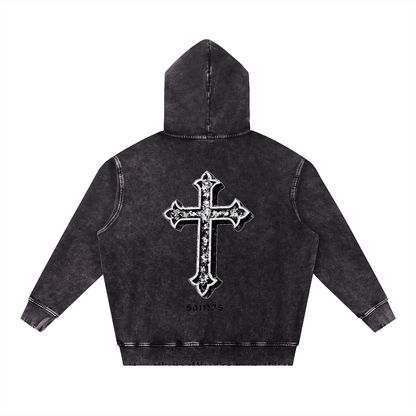 Snow Wash Hand - Frayed Heavyweight Hoodie - STRYV Wear