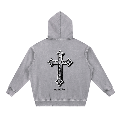Snow Wash Hand - Frayed Heavyweight Hoodie - STRYV Wear