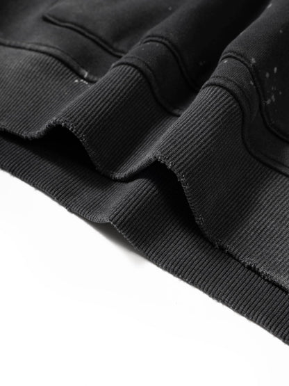 Vintage Washed Frayed Fleece Hoodie - STRYV Wear