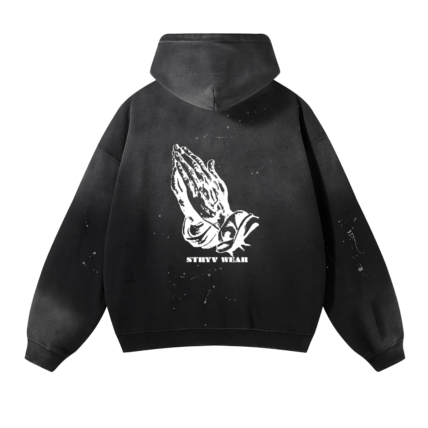 Vintage Washed Frayed Fleece Hoodie - STRYV Wear