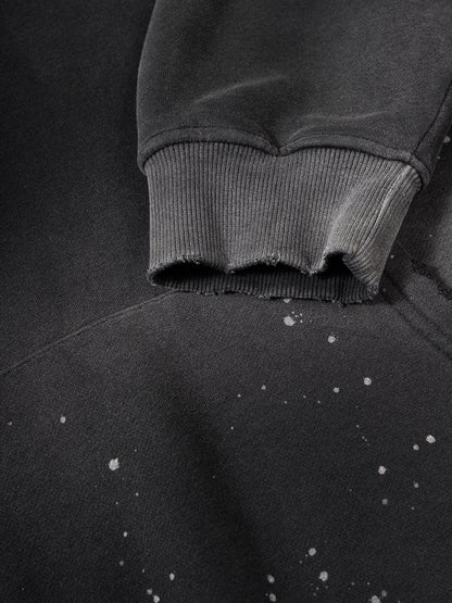 Vintage Washed Frayed Fleece Hoodie - STRYV Wear